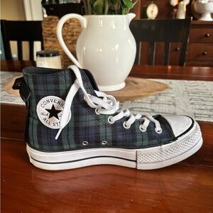 Plaid Platform High Too Converse